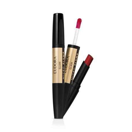 Foto de Batom Duo Micro Plump Vermelho Único - Eudora Glam